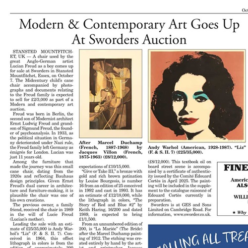 Modern & Contemporary Art Goes Up At Sworders Auction September